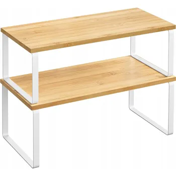 STOJAN NA KOŘENKY 2x POLICE KUCHYŇSKÝ ORGANIZÉR NA KOŘENKY BAMBUSOVÝ