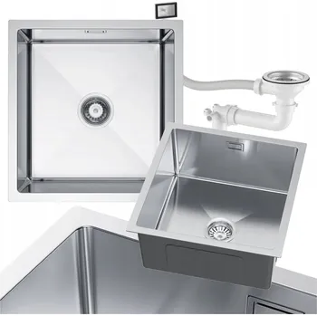 Kuchyňský dřez JEDNODUCHÝ KUCHYŇSKÝ DŘEZ OCEL 40x44cm INOX VELAZO. + SIFON