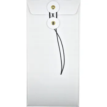 Obálka Ozdobné obálky s knoflíkem DL, přírodní bílá, na pozvánky