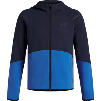 Chlapecká mikina Dětská rozepínací mikina Under Armour B UNSTOPPABLE FLEECE FZ modrá 1386687-403 - YXL | UK 9,5 | US 10,5