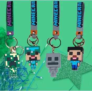 Klíčenka s Poutkem Minecraft – Vyberte si svou postavu! Přívěsek Minecraft: Creeper: Ikonický zelený nepřítel, který je připraven explodovat na vašich klíčích. S šedo-zeleným poutkem.
