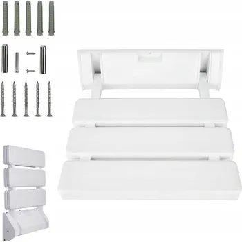 Koupelnové sedátko Skládací sprchové sedátko NCRealher, hliníkové, 33x32 cm, nosnost 130 kg