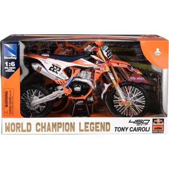 auto na autodráhu RED BULL KTM 450SXF 2018 TONY CAIROLLI MODEL 1:6 KOVOVÝ MOTOCYKL
