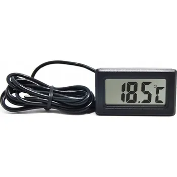 Domácí teploměr TEPLOMĚR SONDOU MĚŘIČ TEPLOTY AKVÁRIUM TERÁRIUM LCD KABEL 1M