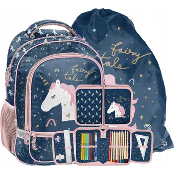 Školní batoh Školní batoh Paso s více přihrádkami, modrý, růžový