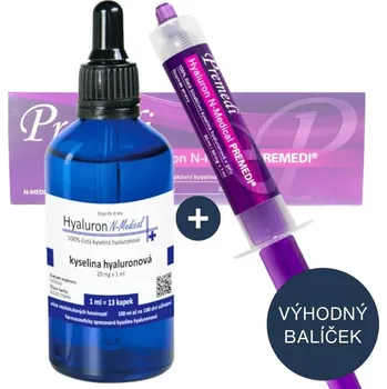 N-Medical Zvýhodněná sada Hyaluron N-Medical 100% kyselina hyaluronová 100 ml + PREMEDI 50 ml