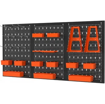 Kovová stěna na nářadí s úložnými prostory - Panel na nářadí