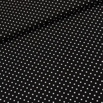 Viskózový úplet N19246/69, bílý puntík na černé, š.147cm (látka v metráži)