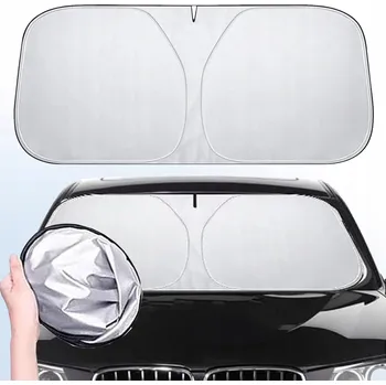 Stínítko do auta SLUNEČNÍ CLONA 140 x 70 cm OCHRANNÁ PODLOŽKA NA PŘEDNÍ SKLO