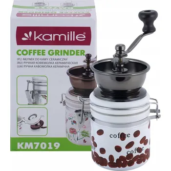Kuchyňský mlýnek RUČNÍ MLÝNEK S KERAMICKÝMI KAMENY NA KÁVU, PEPŘ A KOŘENÍ KAMILLE