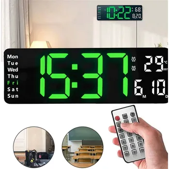 Hodiny DIGITÁLNÍ BUDÍK, LED HODINY S UKAZATELEM TEPLOTY, NASTAVITELNÝ JAS