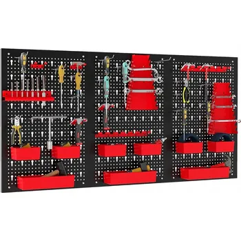 Kovová stěna na nářadí s úložnými prostory - Panel na nářadí