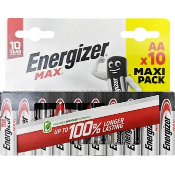 Článková baterie Alkalická baterie Energizer AA (R6) 10 ks