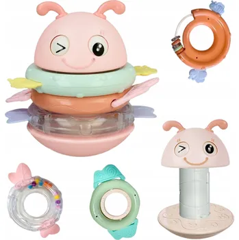 SENZORICKÁ HRAČKA PANÁČEK VSTAVÁČEK VČELKA KOUSÁTKO CHRASTÍTKO VĚŽ WOOPIE