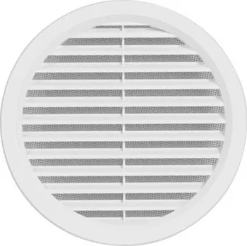 Větrací mřížka HACO Mřížka větrací kruhová se síťovinou – 150 mm bílá