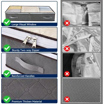 Úložný box X3 ORGANIZÉR TAŠKA ÚLOŽNÝ BOX NA PEŘINY OBLEČENÍ POD POSTEL 90L 100x50x18 cm