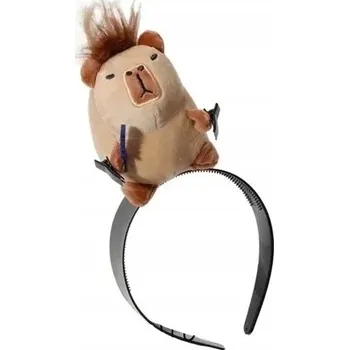 plyšák Zábavná dětská Čelenka kapybara plyšovými vlasy