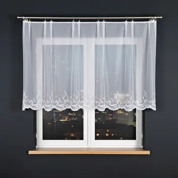 Záclona Dekorační krátká záclona na žabky JUSTYNA LINE 110 bílá 250x110 cm MyBestHome