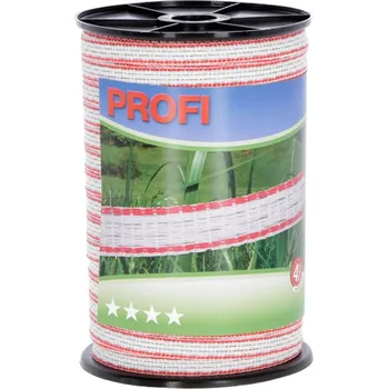 Chov hospodářského zvířete BRAVSON GROUP s.r.o. Ohradníková páska KERBL 59500 PROFI 12mm, 200m, 4 x 0,30 TriC, bílá/červená