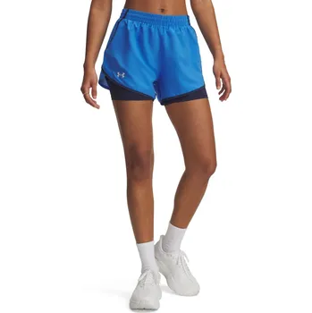 Dámské kraťasy Dámské sportovní kraťasy Under Armour FLY BY 2-IN-1 SHORTS W modré 1382440-402 - S | UK 10,5 | US 11,5