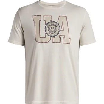Pánské tričko Pánské tričko s krátkým rukávem Under Armour COLLEGE CREST LOGO SS TEE hnědé 6005611-279 - L | UK 11 | US 12