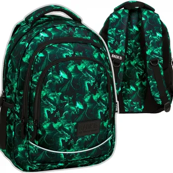 Školní batoh Vícekomorový Školní batoh Back Up černá, zelená 26 l