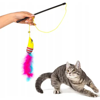 Hračka pro kočku UDICE PRO PRO KOČKY HRAČKA INTERAKTIVNÍ MYŠKA ZVONEČEK PÍRKA