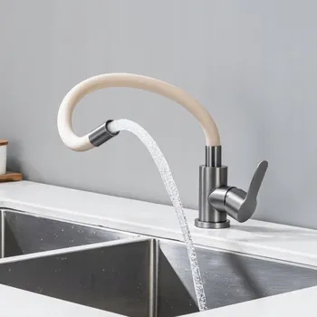 Vodovodní baterie Stojánková kuchyňská baterie faucet béžová