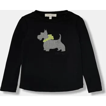 Chlapecké tričko Dětské tričko s dlouhým rukávem Twinset černá barva, 252GB2070 99X, vel. 110