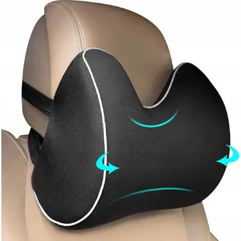 Polštář OPĚRKA HLAVY DO AUTA POLŠTÁŘ POD KRK POD HLAVU PAMĚŤOVÁ PĚNA ČERNÁ