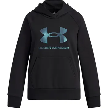 Dívčí mikina Dětská mikina přes hlavu Under Armour G RIVAL FLEECE SHIMMER HOODIE černá 6004118-005 - YS | UK 12 | US 13