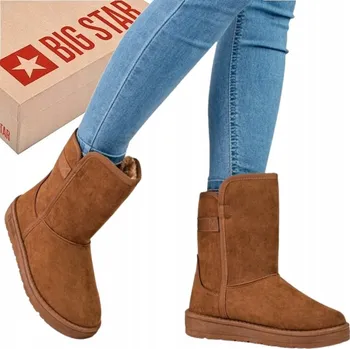 Dámská zimní obuv Big Star dámské sněhule, zateplené hnědé boty kotníkové boty, velikost 38