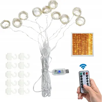 Vánoční dekorace Světelný řetěz Bedee 300 cm, síťový, zlatý