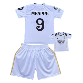 Míčový sport Numberoplus Premium dětský fotbalový dres Komplet Real Madrid 2025/26 – Mbappé 9 Velikost: 12 roky (vel.146)
