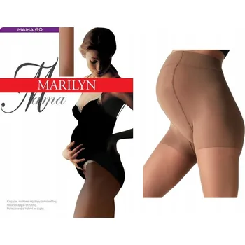 Dámské punčochy MARILYN Punčocháče pro těhotné ženy MAMA 60 DEN těhotenské HNĚDÉ BRONZO 2S