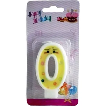 Dortová svíčka Ozdobná svíčka Na Dort k narozeninám Číslice "0" Svíčky S ČÍSLY na dort