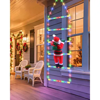 Vánoční dekorace Lampičky Mikuláš Na LED žebříku Ozdobné vánoční osvětlení 6 žebříků 8 módů