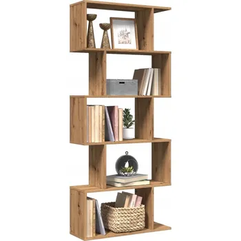 Knihovna Regál s přihrádkami, 5 polic, dub artisan, 70x24x161 cm