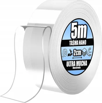 Lepicí páska OBOUSTRANNÁ PÁSKA | 5m/2cm | NANO OPAKOVANĚ POUŽITELNÁ SILNÁ MONTÁŽNÍ
