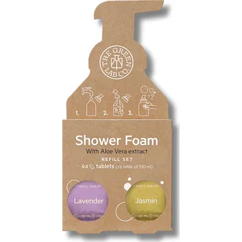 Sprchový gel The Green Lab Co | Ekologická sprchová pěna v tabletách - Levandule & Jasmín pro každodenní mytí • s aloe vera • šetrné složení bez chemie a plastu