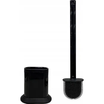 WC štětka Silikonový WC kartáč EASYFORM s nádobkou, ČERNÁ, 36,2 cm