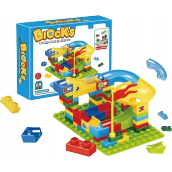 ostatní stavebnice STAVEBNICE KULIČKOVÁ DRÁHA SJEZDOVKA KULIČKY SADA KOSTEK PRO DĚTI 65 DÍLKŮ 3+