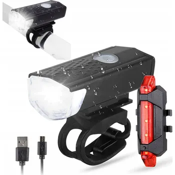 Cyklosvítilna Sada cyklistických světel ARSA GO černá, dobíjecí LED, 3 režimy