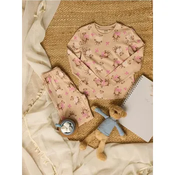 Dětská móda Sinsay - Dvoudílné bavlněné pyžamo - béžová - 953EV-02X - 953EV-02X-116