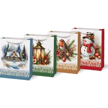 Dárková taška Vánoční dárková taška 190x250x90mm, T4, V39, mix