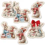 Albi Dárková visačka 6 ks - Vánoční zajíčci