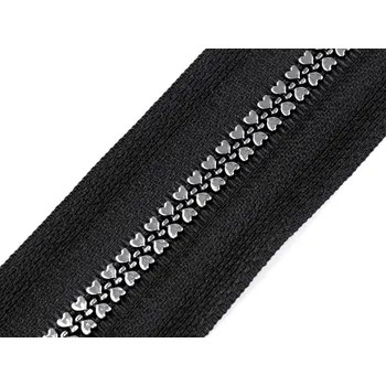 Zip Zip kostěný No 5 designový metráž METRÁŽ - 2 černá stříbrná