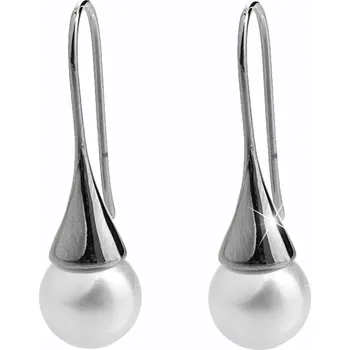 Náušnice JSB bijoux s.r.o. Náušnice provlékací z bižuterní slitiny bílá perla v kaplíkovém háčku