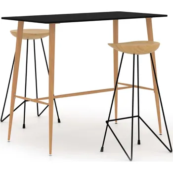 Jídelní set 3dílný barový set černý Černý3057839