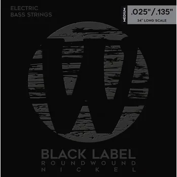 Struna pro kytaru a smyčcový nástroj Warwick Black Label Nickel-Plated Steel 6 Medium .025-.135 + prodloužená záruka 3 roky